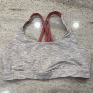 Lululemon Athletica Gray and Pink Strappy Sports Bra